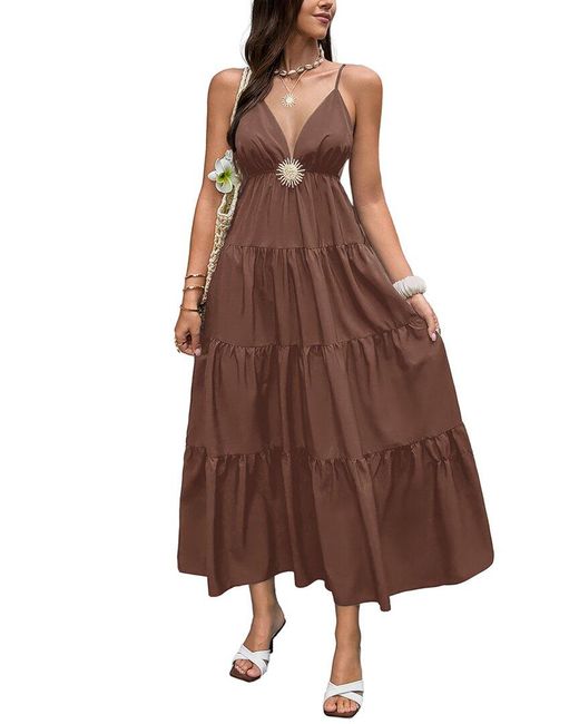 Luna Tuccini Brown Midi Dress