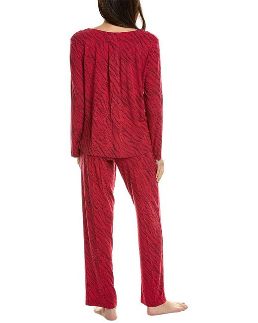 Donna Karan Red 2pc Top & Pant Set
