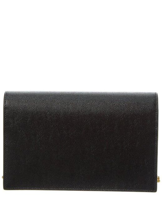 Saint Laurent Black Kate Leather Wallet On Chain