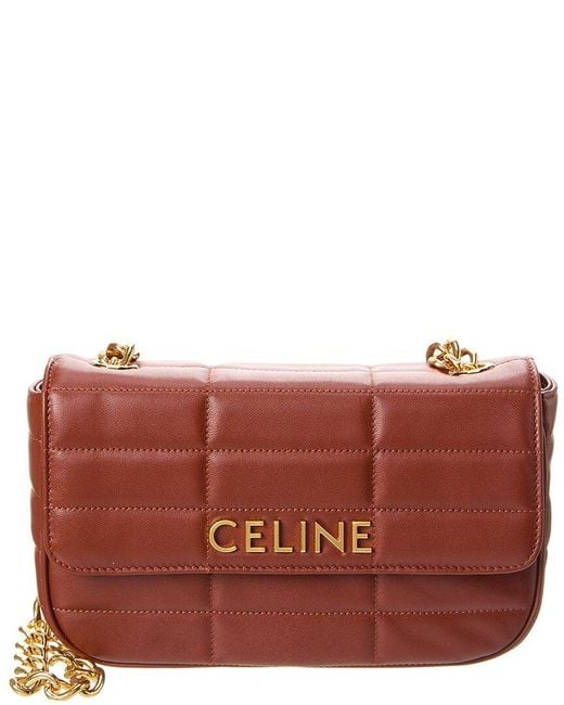 Céline Red Monochrome Quilted Leather Shoulder Bag