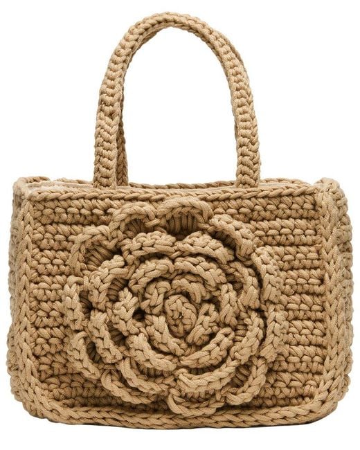Steve Madden Metallic Small Crochet Rose Bag