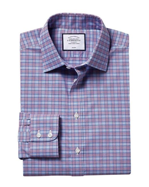 Charles Tyrwhitt Blue Non-iron Prince Of Wales Shirt for men