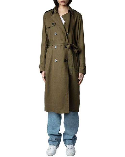 Zadig & Voltaire La Parisienne Silk Coat in Green Lyst