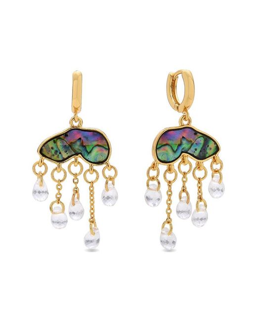 Eye Candy LA White Cz Genevieve Rain Drop Huggie Earrings