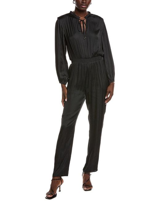 Maje Black Tie Neck Jumpsuit