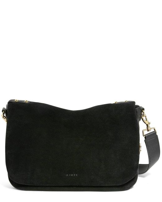 Aimee Kestenberg Black Gramercy Suede Messenger Bag