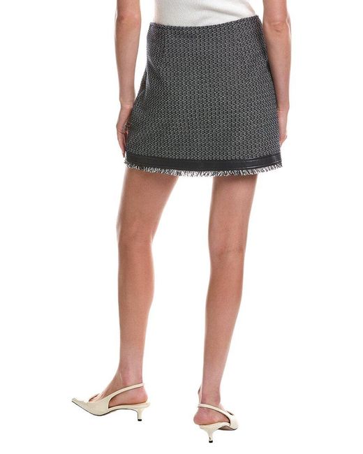 Cinq À Sept Gray Birdseye Tweed Deva Skirt