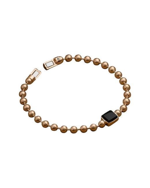 Karma and Luck Metallic 18K Plated Onyx Magnetic Bracelet
