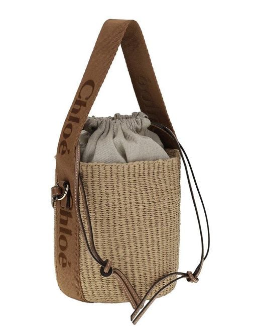 Chloé Natural Woody Raffia Bucket Bag