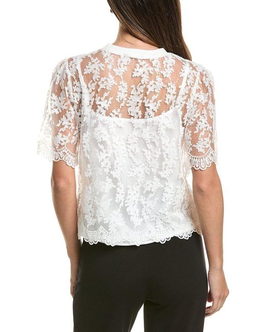 Gracia White Lace Work Top