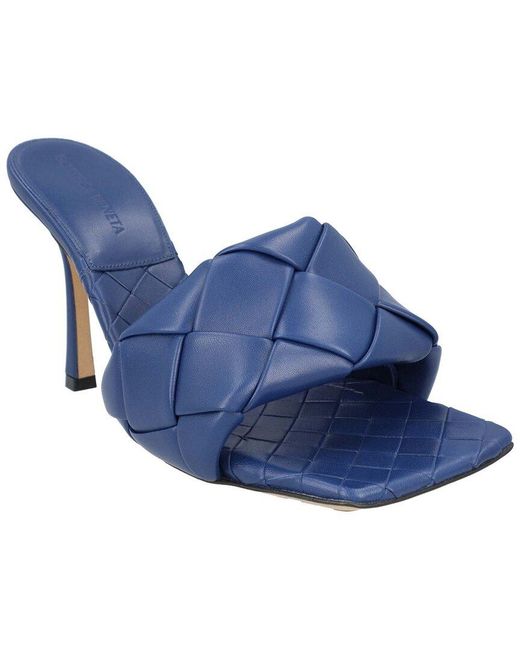 Bottega Veneta Blue Lambskin Leather Lido Mule, Never Worn (Authentic Pre- Loved)