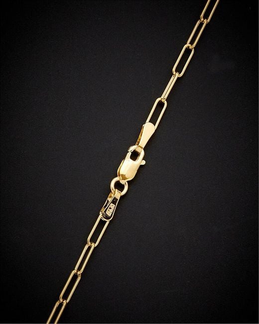 Italian Gold Black 14k Polished Paperclip Chain Necklace