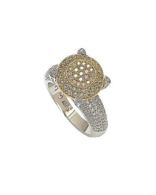 Suzy Levian CZ Jewelry White Suzy Levian Silver Pave Yellow Cz Ring