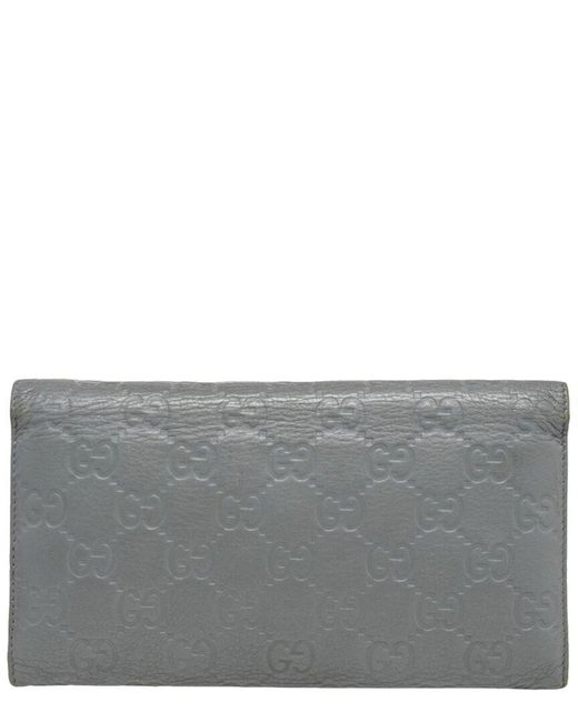 Gucci Gray Ssima Leather Continental Wallet