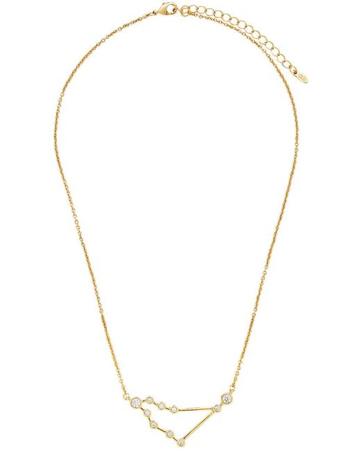 Sterling Forever Metallic When Stars Align Constellation Sign 14K Plated Cz Necklace