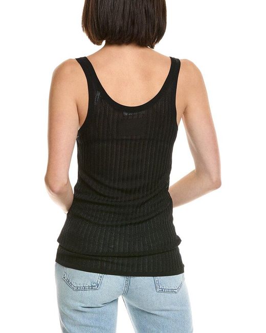 Helmut Lang Black Pointelle Tank