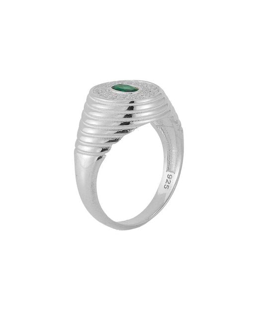 Sphera Milano White Silver Cz Vintage Ring