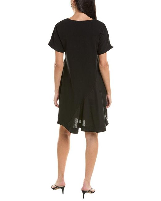 Alpha Studio Black Flare Panel A-Line Dress