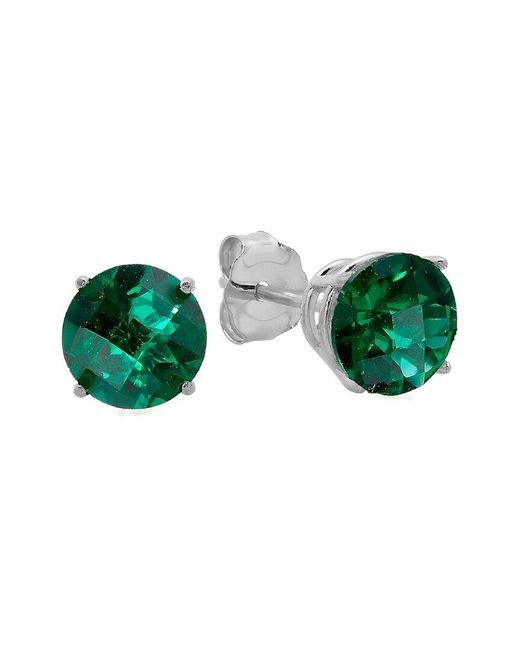 MaxColor Green 10k 2.90 Ct. Tw. Lab-grown Emerald Studs