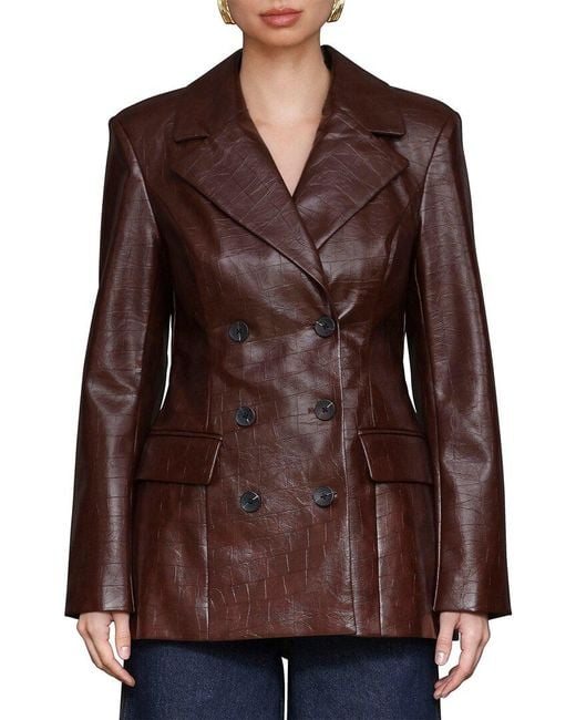 Avec Les Filles Brown Fitted Blazer