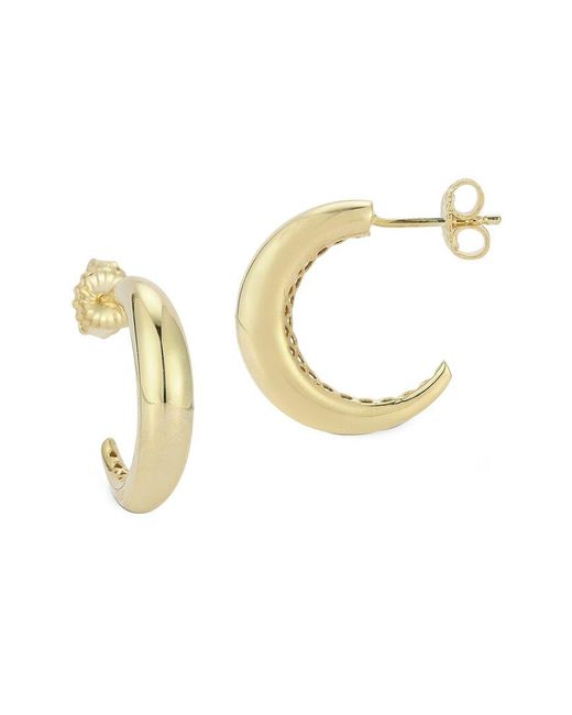 Chloe and Madison White Silver Polished Dome Hoops