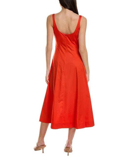 Boden Red Sleeveless Paneled Midi Dress