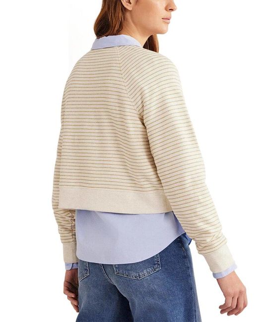 Boden Blue Metallic Stripe Sweatshirt