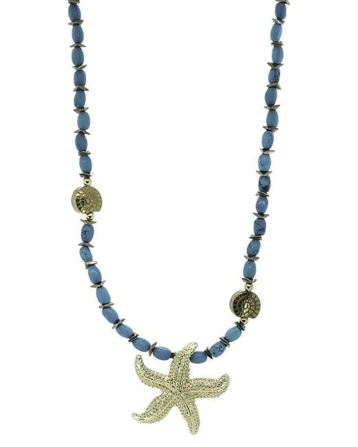 Ebru Jewelry Metallic One Of A Kind Plated Beaded Necklace