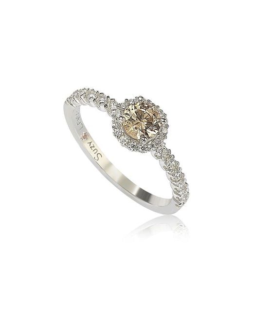 Suzy Levian White Silver Cz Ring