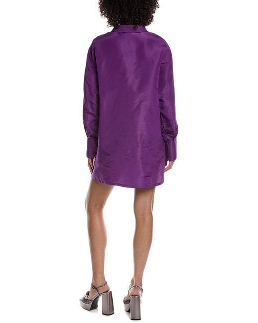 Valentino Purple Silk Popover Top
