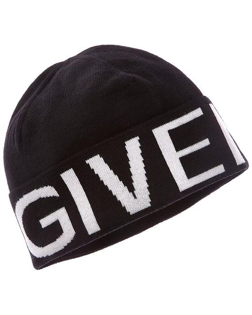 Givenchy Black Jacquard Wool Beanie