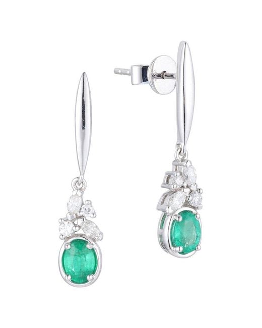 Gregg Ruth White 14K 0.66 Ct. Tw. Diamond & Emerald Earring