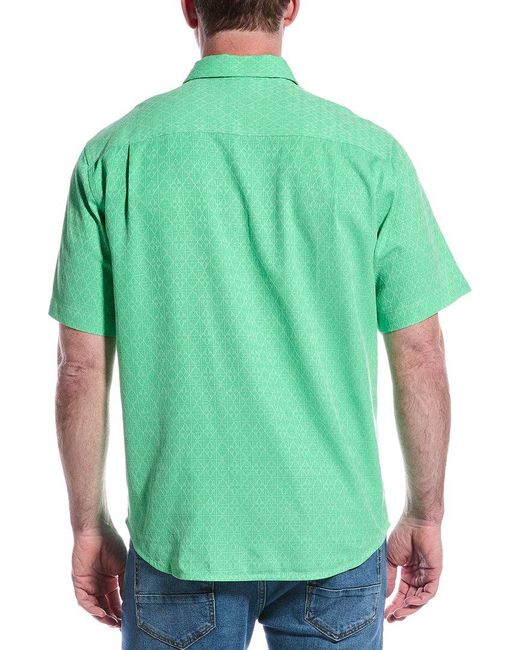 Tommy Bahama Green Diamond Point Silk Shirt for men