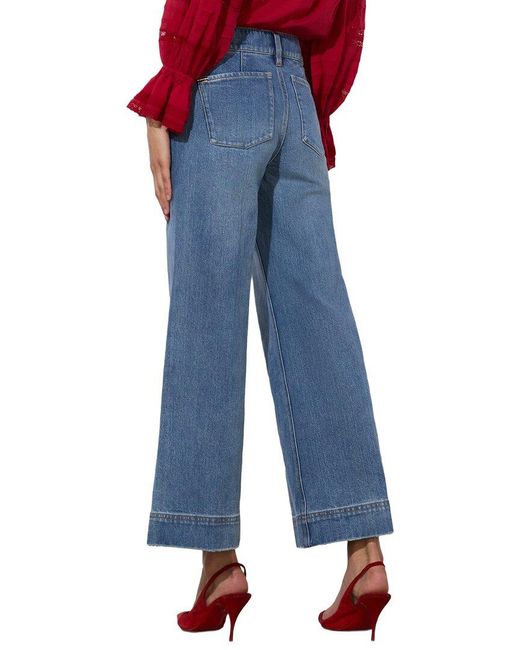 Alice + Olivia Blue Slay Ankle Jean