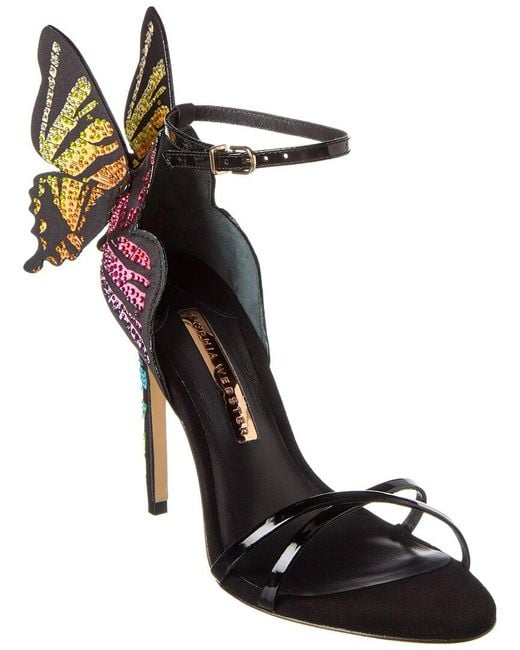 Sophia Webster Chiara Embellished Satin & Leather Sandal in Black | Lyst UK