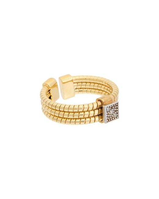 Meshmerise Metallic 18k Over Silver 0.04 Ct. Tw. Diamond Ring