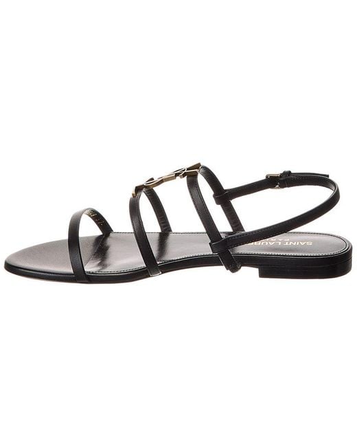 Saint Laurent Metallic New Cassandra Leather Sandal