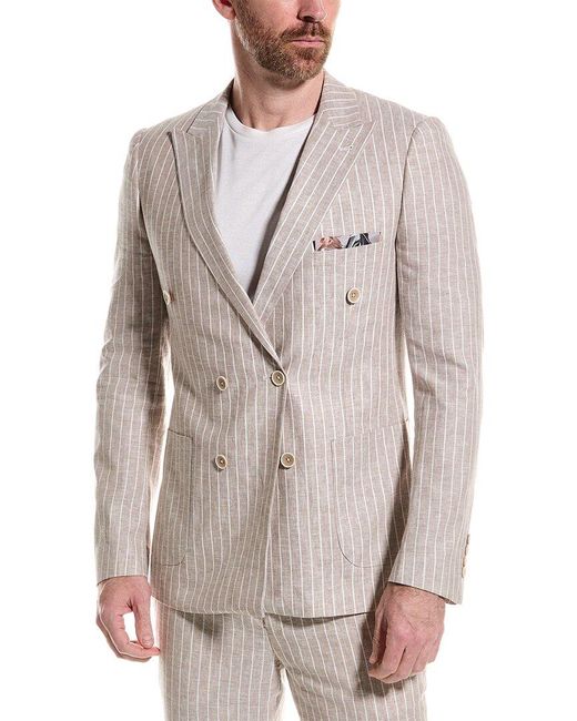 Paisley & Gray Gray Soho Slim Fit Linen-blend Jacket for men