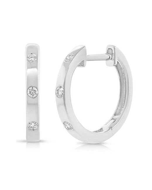 Sabrina Designs White 14k 0.07 Ct. Tw. Diamond Huggie Earrings
