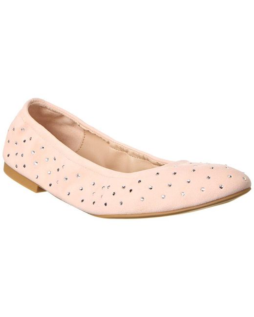 Stuart Weitzman Pink Bling Suede Ballet Flat