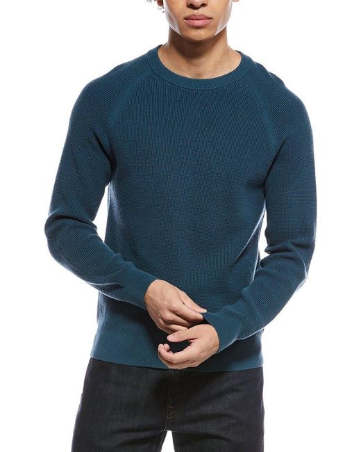 Theory Blue Revel Cashmere-Blend Crewneck Sweater for men