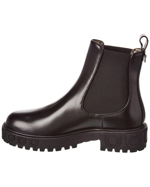 Ferragamo Brown Varsi Leather Bootie