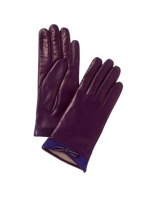 Portolano Purple Cashmere-lined Leather Gloves