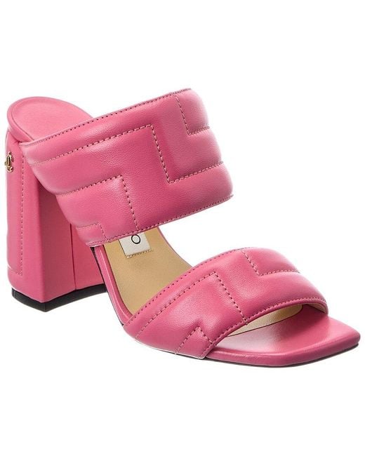 Jimmy Choo Pink Themis 100 Leather Sandal