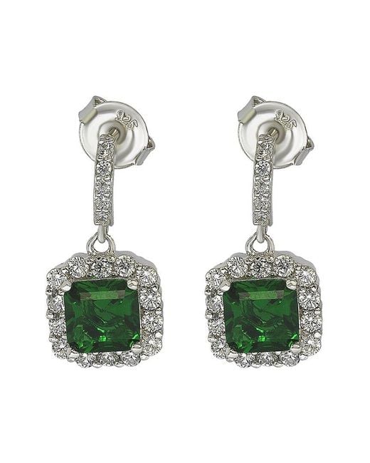 Suzy Levian CZ Jewelry Green Suzy Levian Silver Cz Drop Earrings