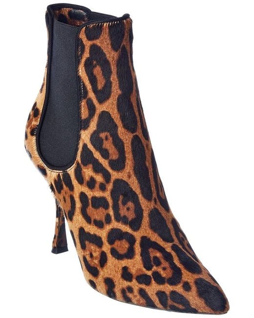 Dolce & Gabbana Brown Haircalf Bootie