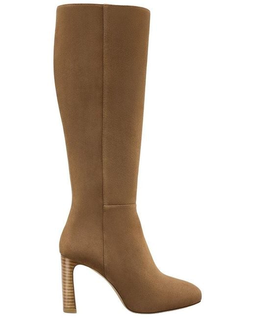 Stuart Weitzman Brown Babette Platform Zip Suede Boot
