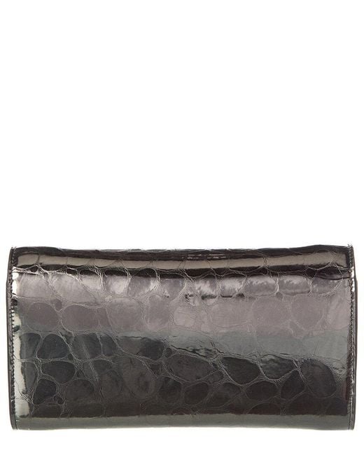 Christian Louboutin Gray Loubi54 Alligator-Embossed Leather Wallet On Chain