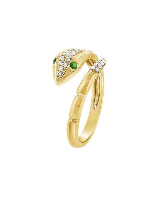 Sabrina Designs Metallic 14k 0.19 Ct. Tw. Diamond & Tsavorite Snake Ring