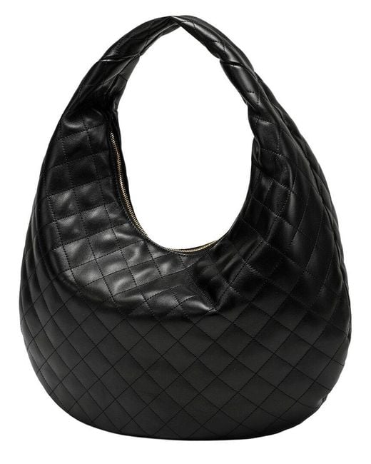 Tiffany & Fred Paris Black Quilted Sheepskin Hobo